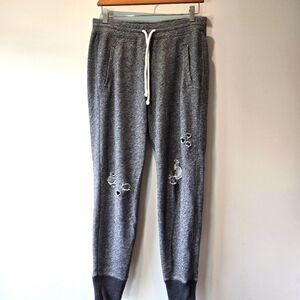 Abercrombie & Fitch Womens Gray Distressed Sweat Lounge Jogger Sweatpants Small